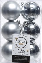 Decoris  kerstballen - 12 stuks - kunststof - 6cm