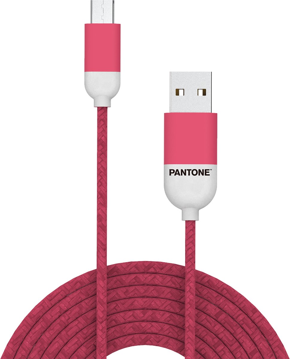 Micro-USB Kabel, Rood - Rubber - Celly | Pantone