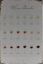 Wandbord – Wijn - Wine - Retro - Wanddecoratie – Reclame bord – Restaurant – Kroeg - Bar – Cafe - Horeca – Metal Sign – 20x30cm