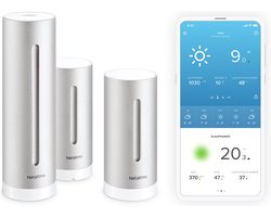Netatmo Slim Weerstation Binnen & Buiten - CO-2 meter, Hygrometer & Luchtkwaliteitsmeter - Incl. extra binnenmodule - werkt met Google Home, Alexa & Apple Homekit