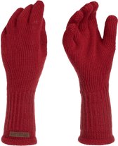 Knit Factory Lana Gebreide Dames Handschoenen - Gebreide winter handschoenen - Rode handschoenen - Polswarmers - Bordeaux - One Size