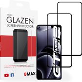 2-pack BMAX geschikt voor Realme GT Neo 2 Screenprotector - Full Cover - Gehard glas - Tempered glas - Realme screenprotectors 2 stuks - Telefoonglaasje - Beschermglas - Glasplaatje - Screensaver - Screen protector - Case friendly - Zwart