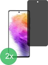 Privacy Screenprotector Glas - Tempered Glass Screen Protector Anti-Spy Geschikt voor: Samsung Galaxy A73 5G Privacy Full 2x beschermglas - Anti Spy - ZT Accessoires