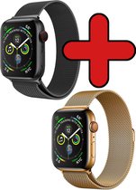 Milanese Horlogeband Geschikt voor Apple Watch 8 41 mm Bandje Milanees - Polsbandje Met Magneetsluiting Geschikt voor Apple Watch 8 41 mm Bandje Milanees - Zwart & Goud