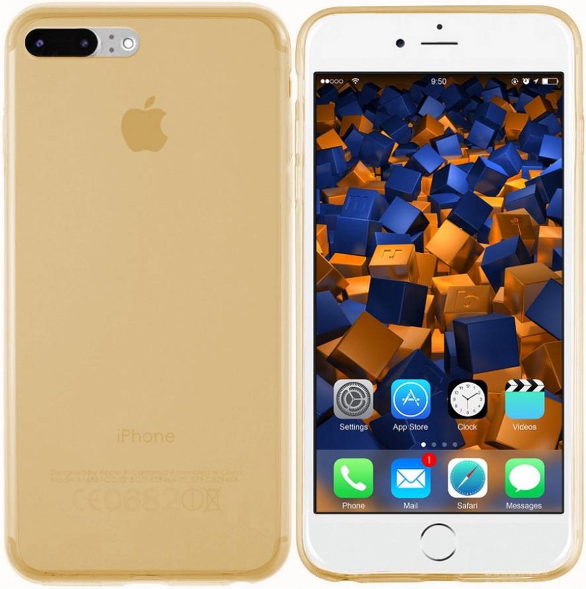 Shock Proof Case - Telefoonhoesje - Doorzichtig Hoesje voor Apple iPhone 8 Plus/7 Plus - Transparant Goud