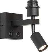 QAZQA brescia - Moderne Wandlamp voor binnen - 1 lichts - D 20 cm - Zwart - Woonkamer | Slaapkamer | Keuken