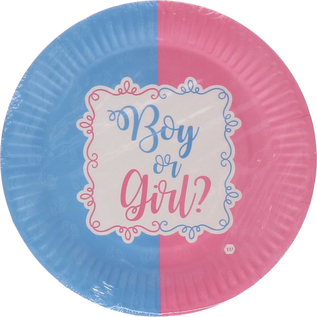 boy or girl bordjes - kartonnen bordjes - wegwerp borden - baby shower borden - 8stuks