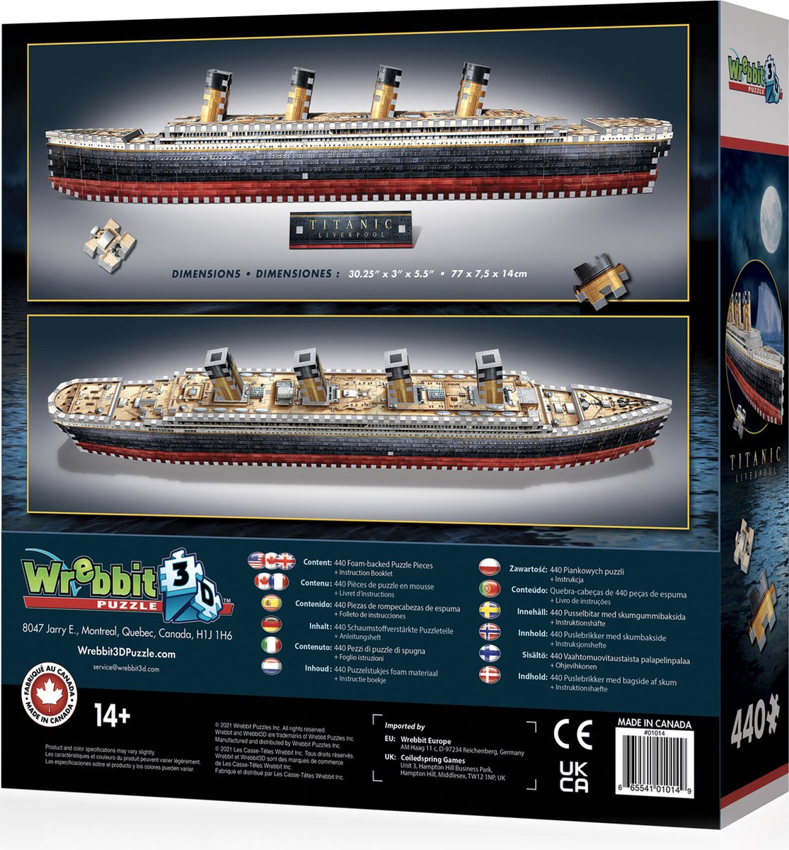 Wrebbit 3D Puzzel - Titanic (440 stukjes)