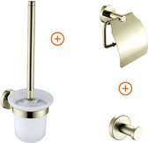 Ensemble d'accessoires de Toilettes or mat rond