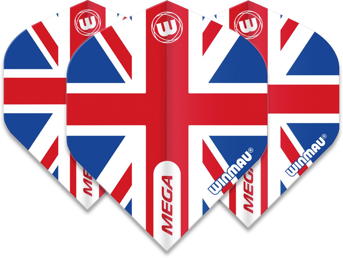 WINMAU - Mega Standard Union Jack Dartvluchten - 1 set per pakket van elke flight (3 Dartvluchten in totaal) — cadeau in Hobby - foto 3