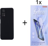 Hoesje Geschikt voor: Xiaomi Redmi Note 11 Pro 4G / 5G Silicone - Zwart + 1X Tempered Glass Screenprotector - ZT Accessoires