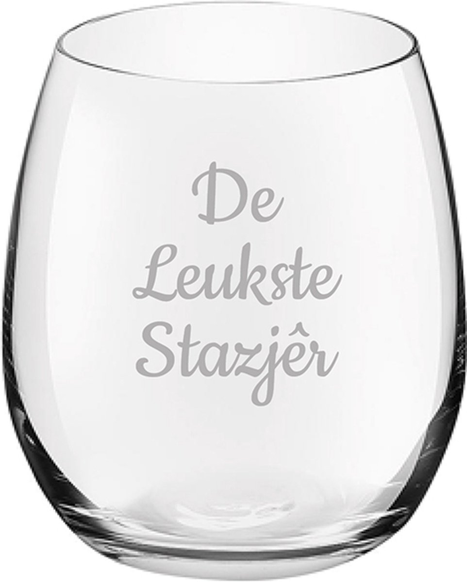 Gegraveerde Drinkglas 39cl De Leukste Stazjêr