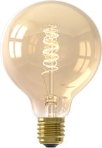 Calex Spiraal Filament LED Lamp - G95 Vintage Lichtbron - E27 - Goud - Warm Wit Licht - Dimbaar