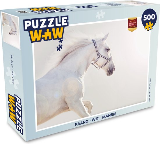 Puzzel Paard - Wit - Manen - Legpuzzel - Puzzel 500 stukjes
