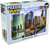 Puzzel Chicago - Rivier - Toren - Legpuzzel - Puzzel 1000 stukjes volwassenen