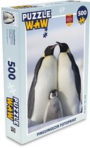 Puzzel Pinguïn - Gezin - Sneeuw - Legpuzzel - Puzzel 500 stukjes