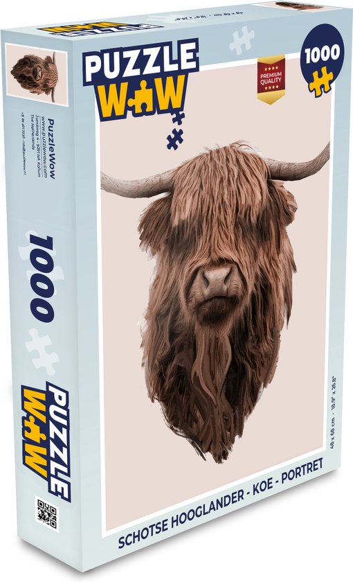 Grijp dutje schattig Puzzel Schotse hooglander - Koe - Portret - Legpuzzel - Puzzel 1000 stukjes...  | bol.com