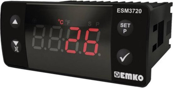 Emko ESM-3720 Tweestanden- en PID-regelaar Temperatuurregelaar Pt100 -50 tot 400 °C Relais 16 A (l x b x h) 65 x 76 x 3