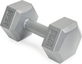 Dumbbells - gewichten set - 6 kg (2x 3kg) - zeskant - grijs