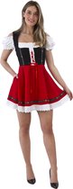 Dirndl jurk Gabi - Dames - Oktoberfest & Tiroler - Rood-Zwart - Maat S