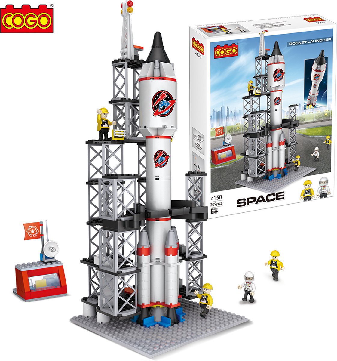 COGO Space - Ruimtevaart Raket Set - Constructie Speelgoed - 309 Bouwstenen