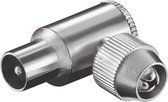 Coax IEC (m) schroef connector - metaal / haaks