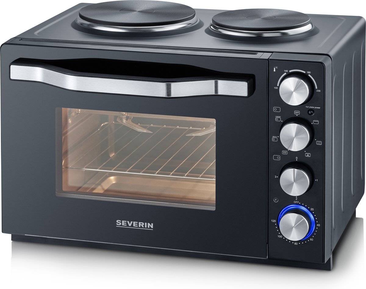SEVERIN AT 9541 Automatische Broodrooster, (800 W, incl. opzetstuk voor Broodjes, 2 roosterkamers), Metallic, Grijs/zwart