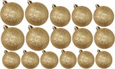 Set de Décorations de Noël de Noël boules de Noël scintillantes en or 6 - 8 - 10 cm paquet - 34x pièces