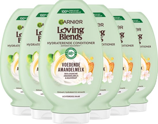 Garnier Loving Blends Voedende Amandelmelk Hydraterende Conditioner Voordeelverpakking - Lichtdroog Haar - 6 x 250ml