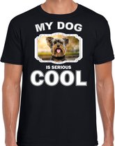 Yorkshire terrier honden t-shirt my dog is serious cool zwart - heren - Yorkshire terriers liefhebber cadeau shirt M