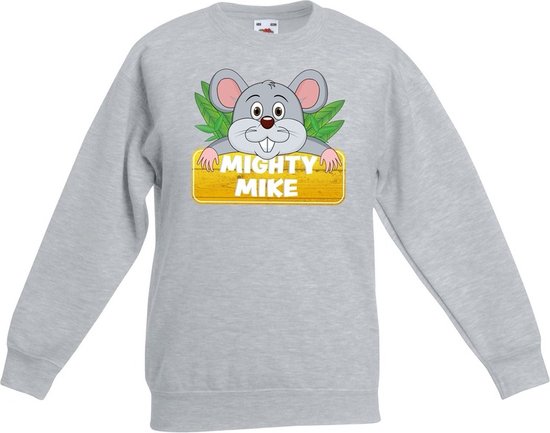 Mighty Mike sweater grijs voor kinderen - unisex - muizen trui - kinderkleding / kleding 134/146