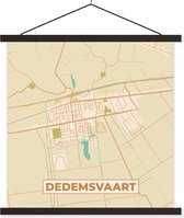 Porte-affiche avec affiche - Affiche scolaire - Carte - Dedemsvaart - Plan d'étage - Plan de la ville - 40x40 cm - Lattes noires
