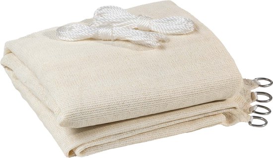 Schaduwdoek Driehoek 90 graden 4x4x5,7m Off white - Incl. Montagekoord en Haken - Zonwering van Hoogwaardig HDPE - Tot 95% UV-Werend - Windbestendig Zonnedoek - Terras Luifel - Schaduwnet - Zonneluifel