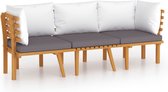 vidaXL Ensemble de salon 3 pièces avec Coussins Bois d'acacia