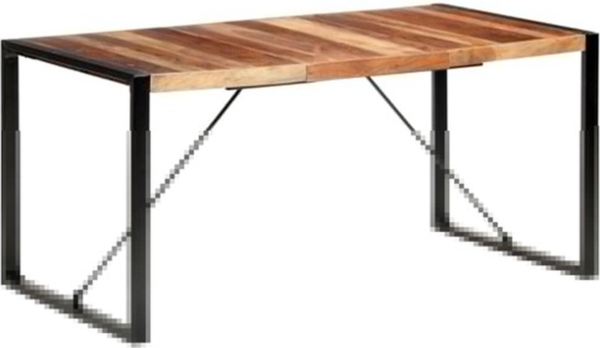 vidaXL Eettafel - 160x80x75 - cm - massief - hout Bruin