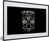 Cadre photo avec affiche - Mancave - Armes - Crime - Vintage - 60x40 cm - Cadre pour affiche