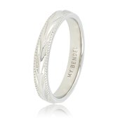 My Bendel - Ring Zilverkleurig met Blad Motief - 3.5 Mm - Zilverkleurige Ring met Bladmotief - 3,5 Mm - Verkleurt Niet - met Luxe Cadeauverpakking | Sieraden Voor Dames | Maat 21.00 Mm / Maat 66
