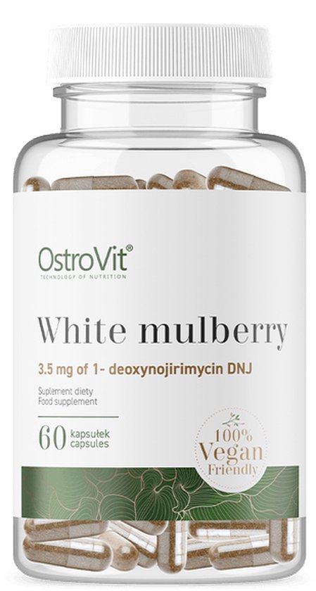 Supplementen – White Mulberry – Mulberry Bessen – Vegan 60 Capsules OstroVit + Pill Box