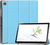 Hoes Geschikt voor Samsung Galaxy Tab A8 (2021 & 2022) hoes – tri-fold bookcase met auto/wake functie - 10.5 inch – Licht blauw