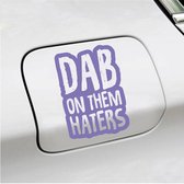 Bumpersticker - Dab On Them Haters - 10 X 14,5 - Paars