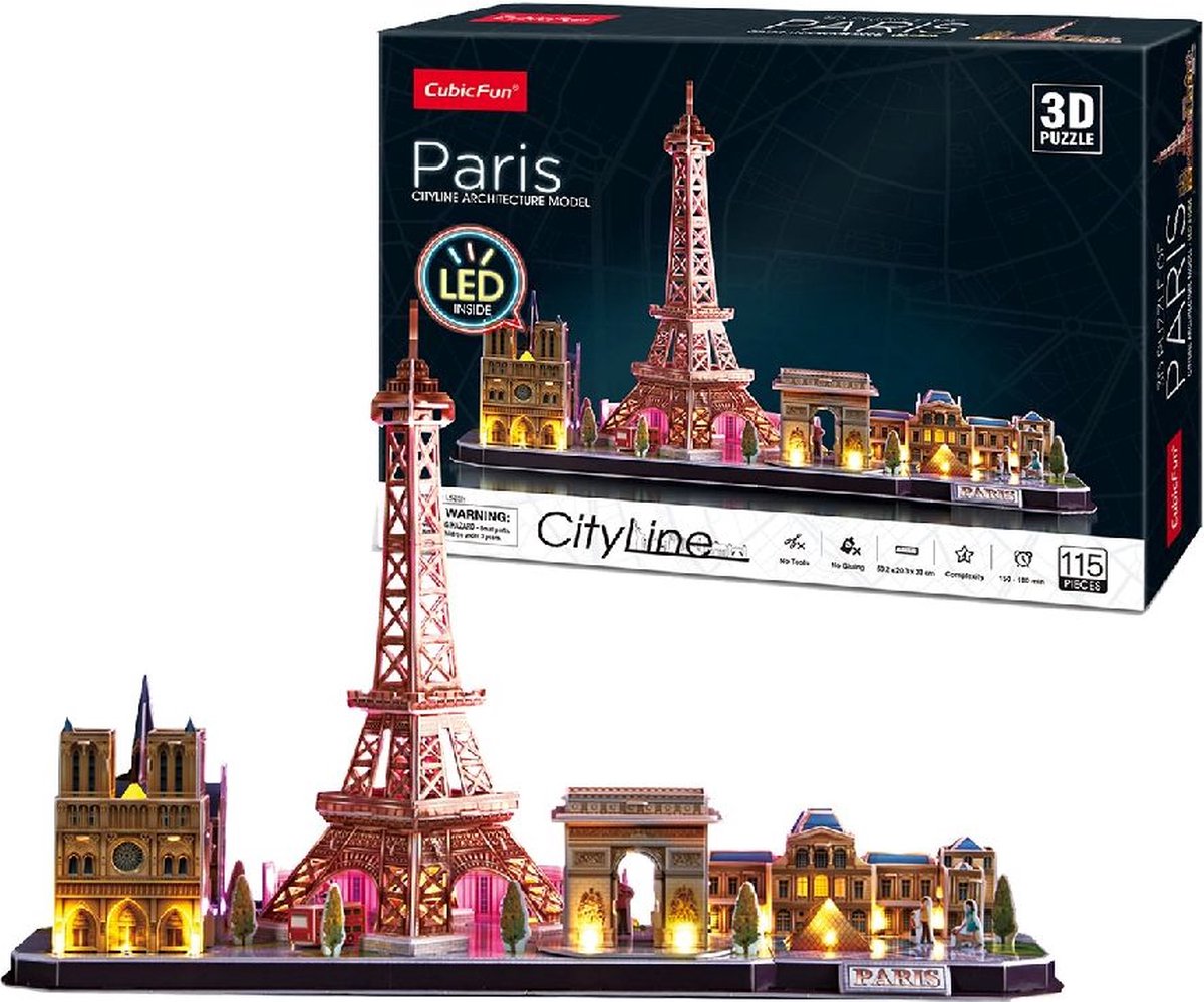 Cubic Fun 3D Puzzel City Line Paris LED