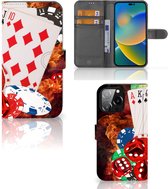 GSM Hoesje iPhone 14 Pro Max Wallet Book Case Personaliseren Casino