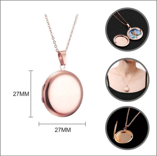 Pendentif Photo Avec Chaîne Et Gravure - Rond - Meilleur Mètre Jamais
