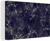 Canvas Schilderij Marmer - Goud Agaat - 30x20 cm - Wanddecoratie