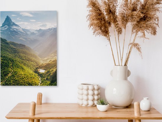 Tableau sur toile Montagnes - Plantes - Paysage - 30x40 cm - Décoration murale