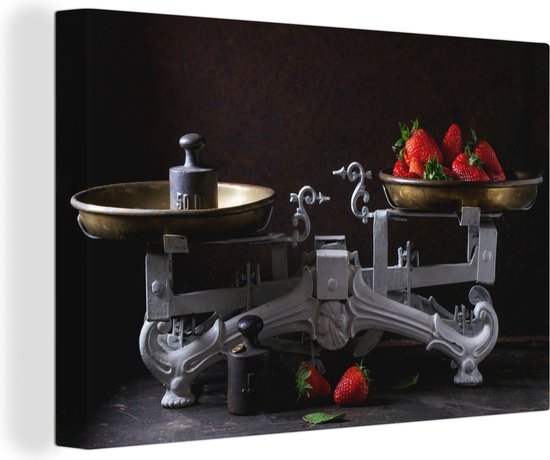 Canvas schilderij 180x120 cm - Wanddecoratie Keukengerei - Fruit - Koken - Muurdecoratie woonkamer - Slaapkamer decoratie - Kamer accessoires - Schilderijen