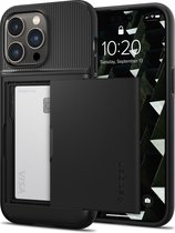 Spigen Slim Armor Cardslot Case hoesje voor iPhone 14 Pro - zwart