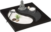 Zen Yin Yang 23x23cm Garden met Boeddha - Overig - zwart - SILUMEN