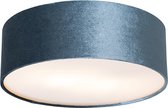 QAZQA drum - Moderne Plafondlamp - 2 lichts - Ø 30 cm - Blauw - Woonkamer | Slaapkamer | Keuken