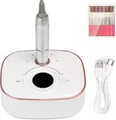 2022 Wireless Nagelfrees - Wit - Oplaadbare Nagelfrees - Draadloze Nagelfrees - Manicure/pedicure voeten en handen Acrylnagels-Gelnagels - Nagels - Nail Drill Machine - 35000 RPM - Inclusief 6 bitjes - Hoge Kwaliteit - Nagelstudio - Professioneel